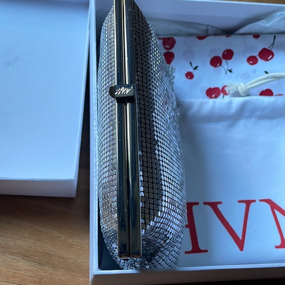 HVN Zoe Fringed Printed Chainmail Tote - Silver - Picture 8 of 11